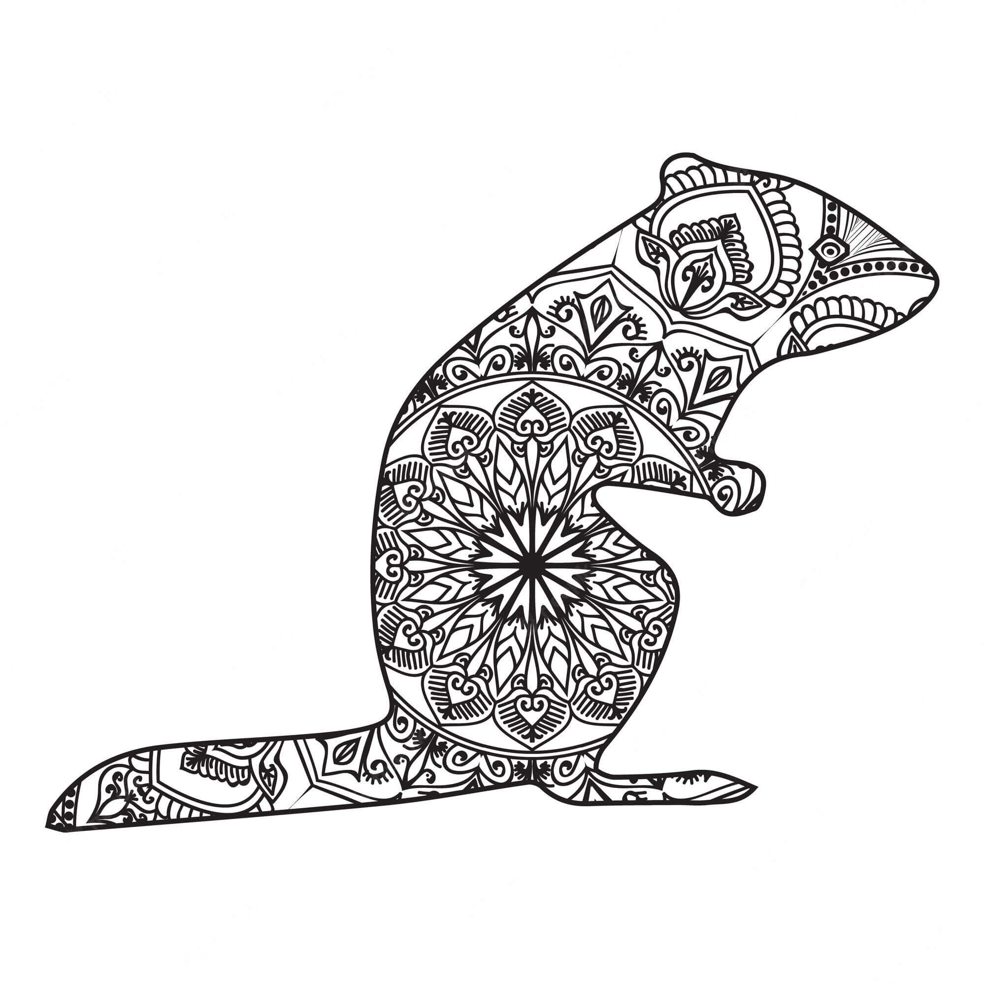 Coloriage Mandala: Souris Feuille 1 Mandalas