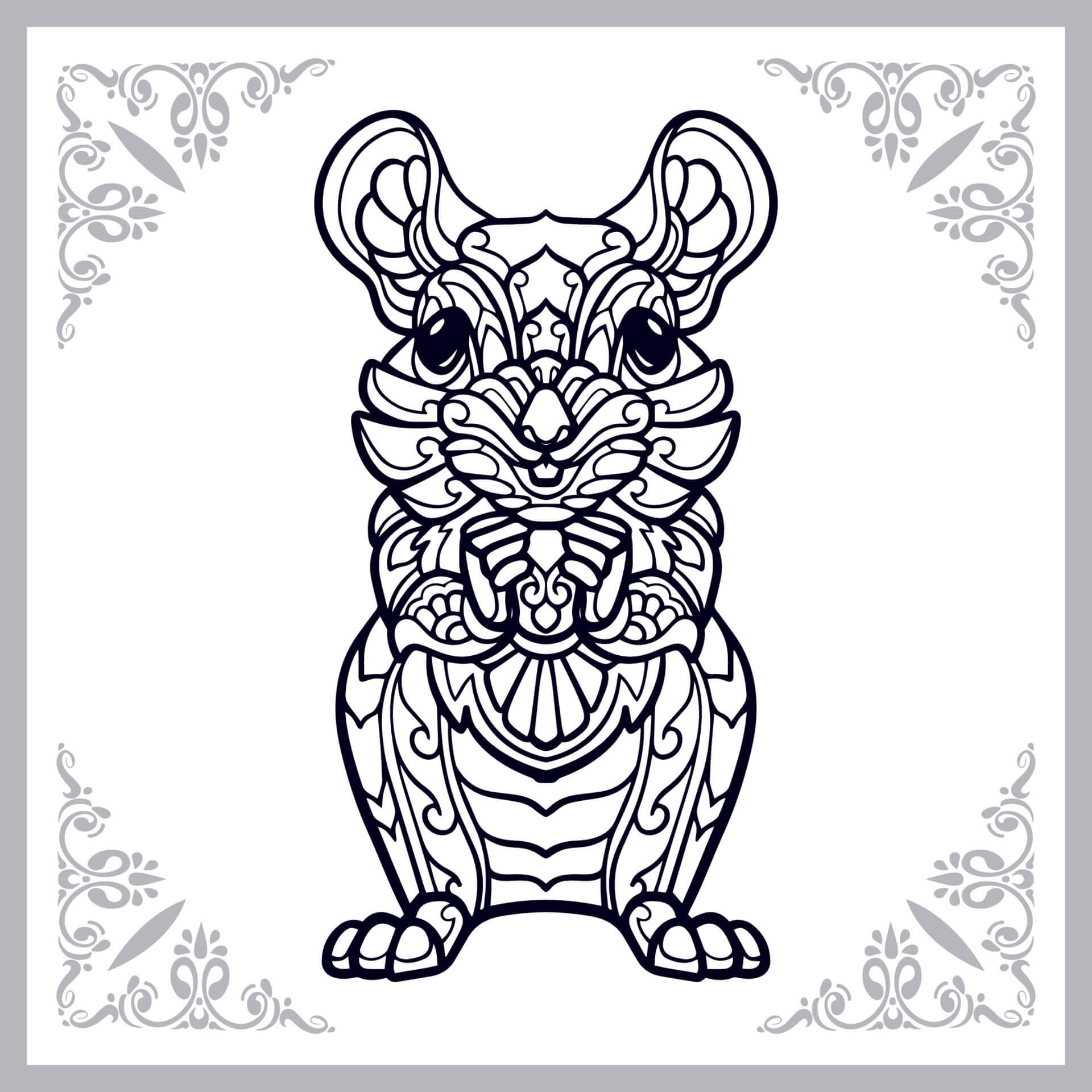 Coloriage Mandala: Souris Feuille 2 Mandalas