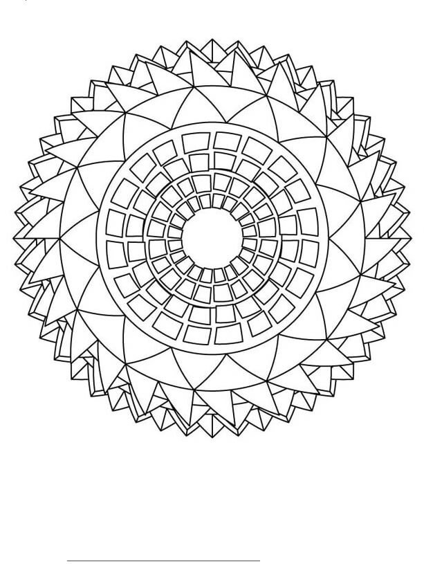 Coloriage Mandala: Tournesol Feuille 1 Mandalas