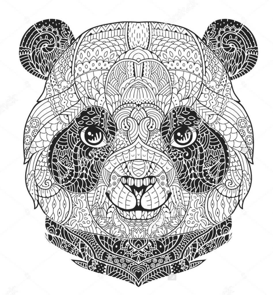 Coloriage Mandala: Tête de panda Mandalas