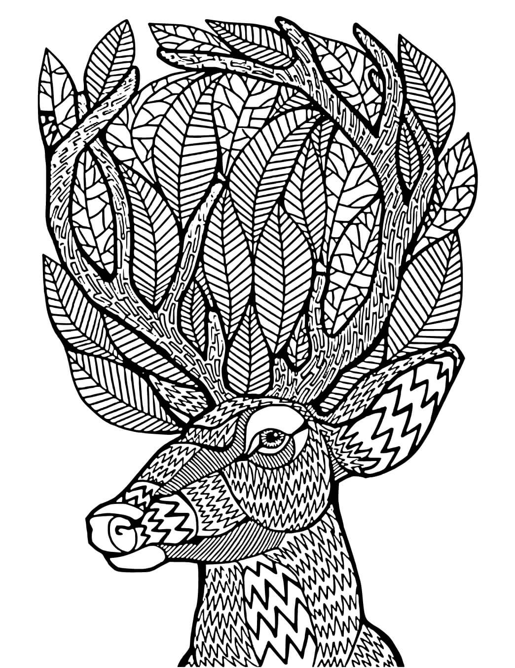 Coloriage Mandala: Tête de renne Mandalas