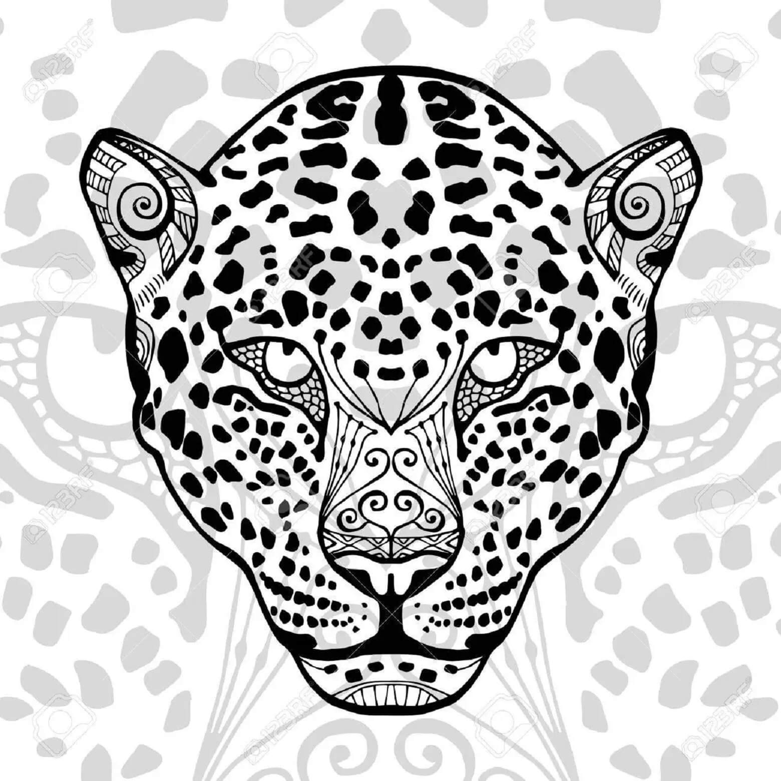 Coloriage Mandala: Visage de Guépard Feuille 1 Mandalas