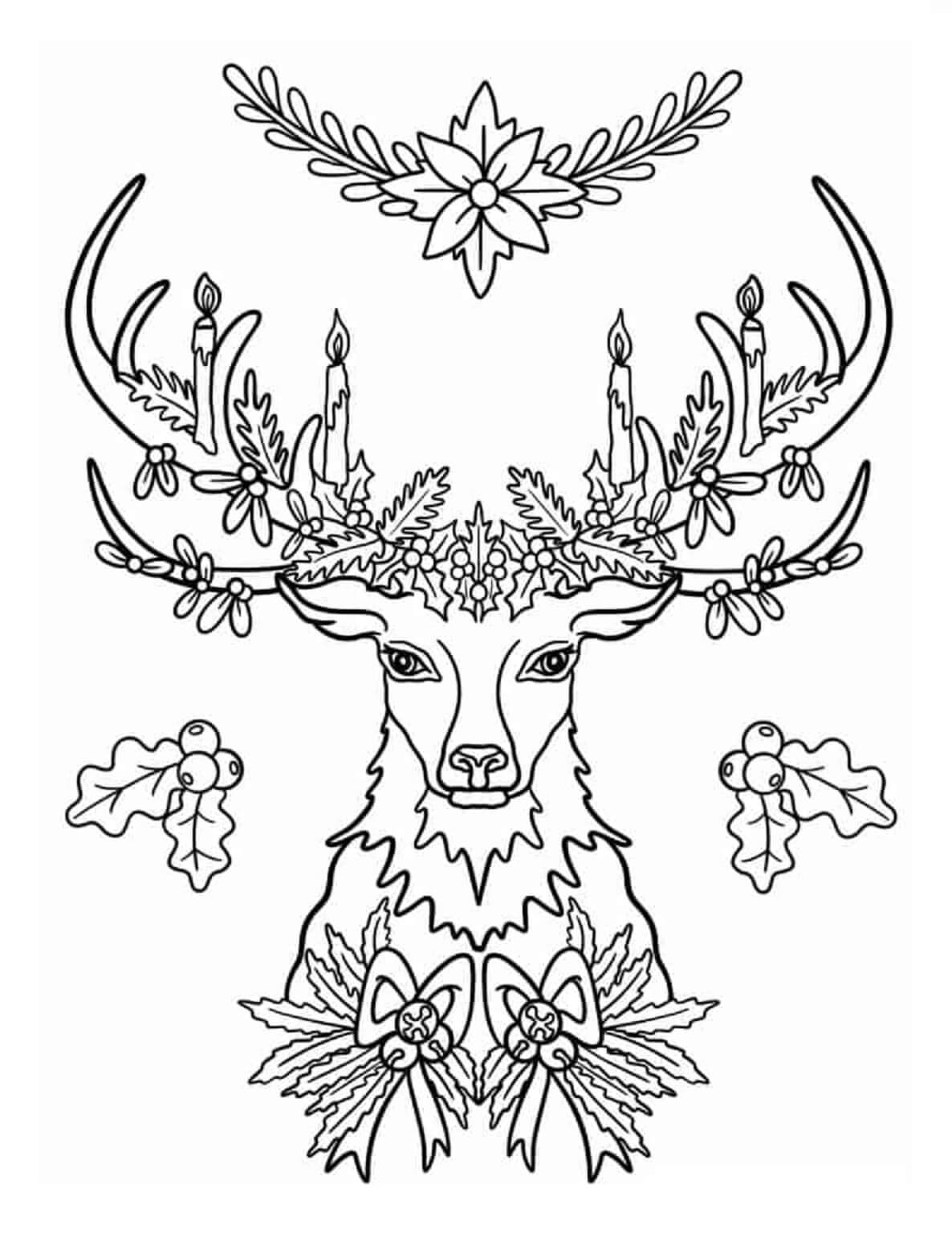 Coloriage Mandala: Visage de renne Mandalas