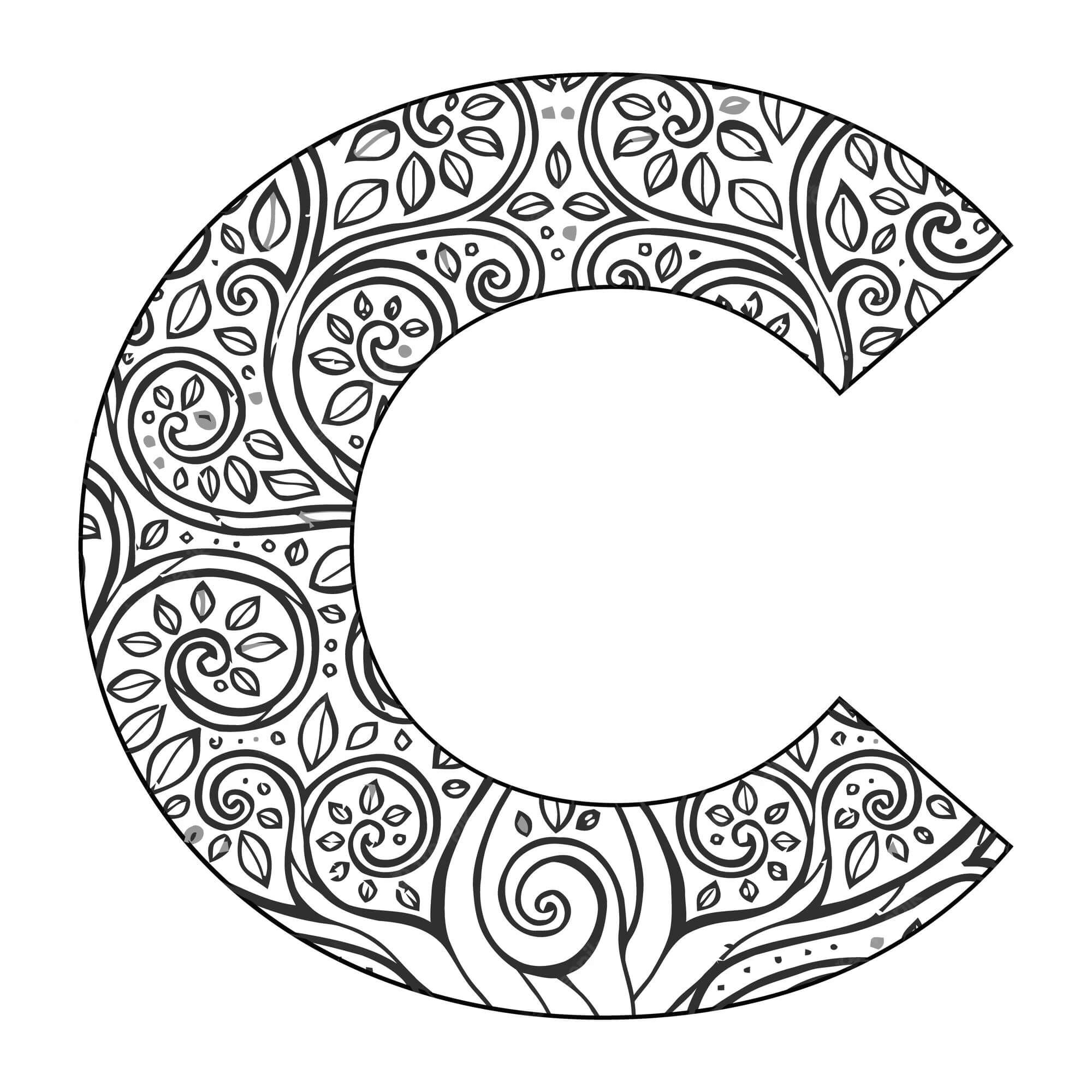 Mandala Letter C Coloring Page Mandala