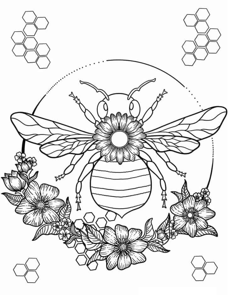 Coloriage Mandala: Abeille Feuille 10 Mandalas