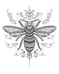 Coloriage Mandala: Abeille Feuille 2 Mandalas