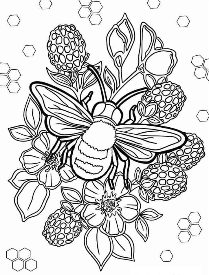 Coloriage Mandala: Abeille Feuille 9 Mandalas