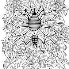Coloriage Mandala: Abeille sur fleur Mandalas