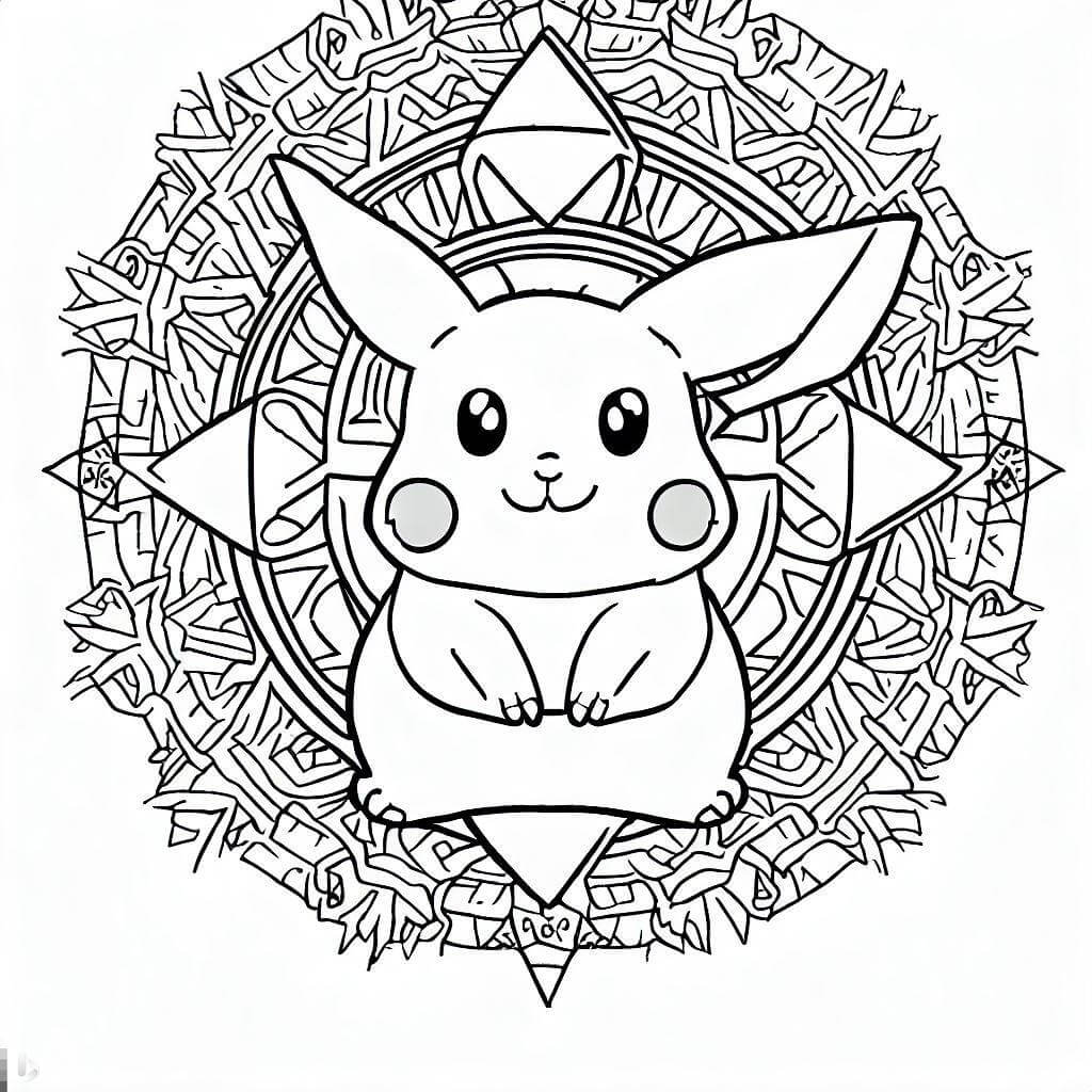 Coloriage Mandala: Adorable Pikachu Mandalas