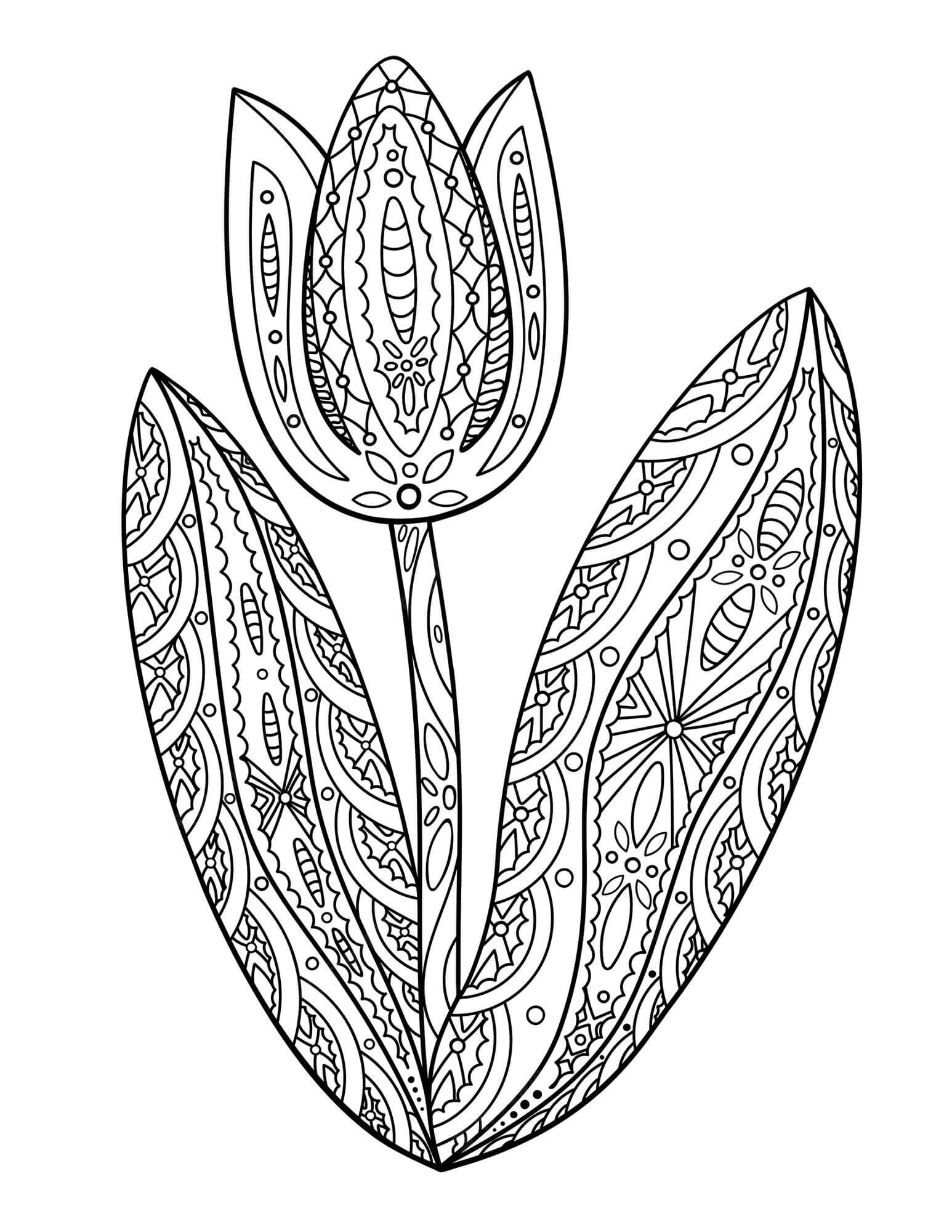 Coloriage Mandala: Belle tulipe Mandalas