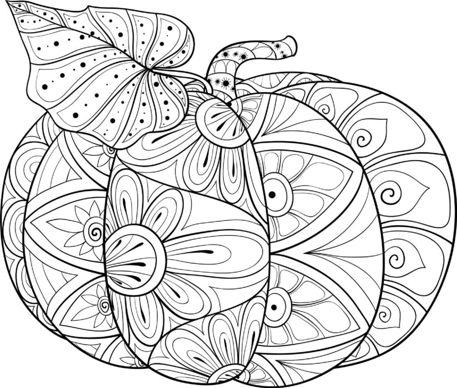 Coloriage Mandala: Citrouille pour Halloween Mandalas