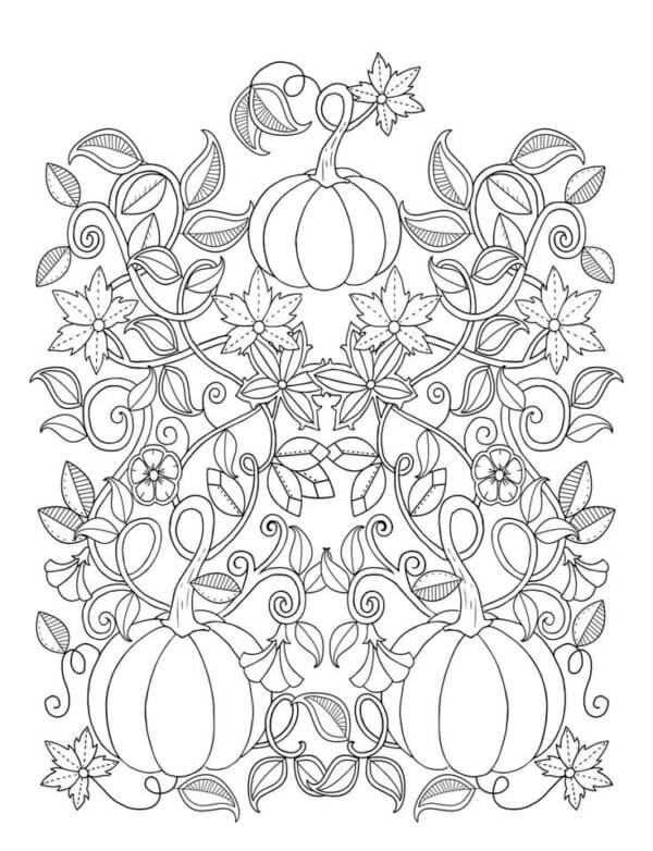 Coloriage Mandala: Citrouilles d'automne Mandalas