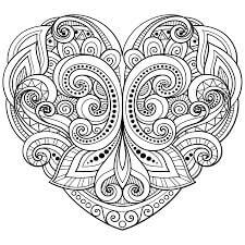 Coloriage Mandala: Cœur abstrait Mandalas