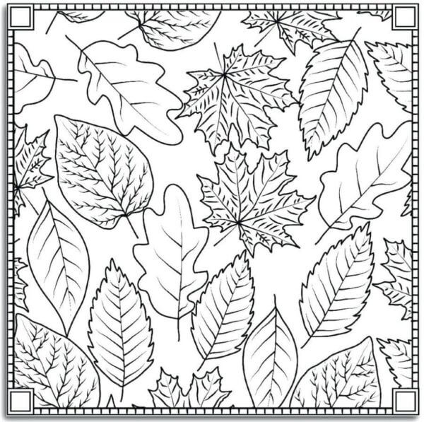 Coloriage Mandala: Feuilles d'automne Feuille 1 Mandalas