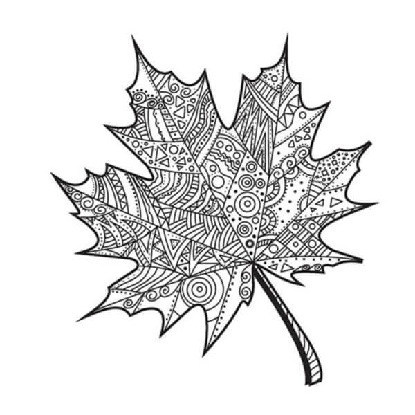 Coloriage Mandala: Feuilles d'érable d'automne Mandalas