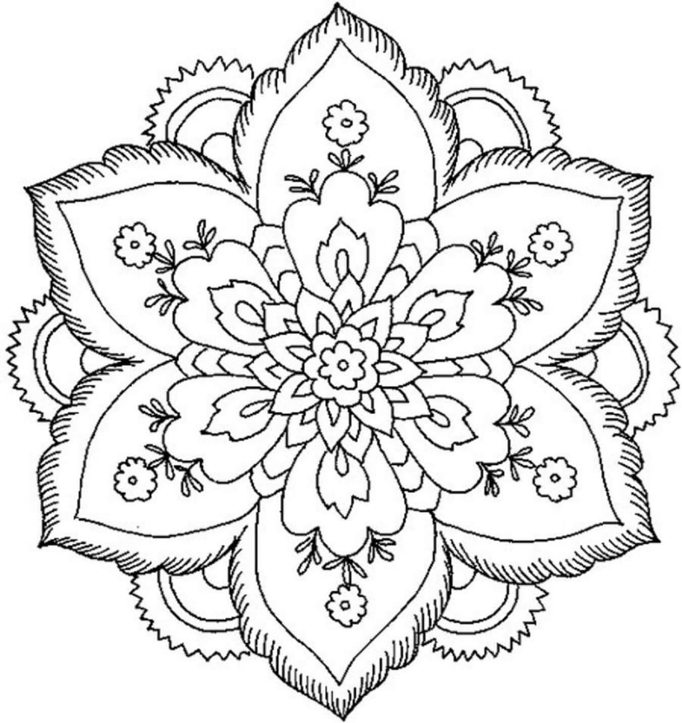 Coloriage Mandala: Fleur d'été Mandalas