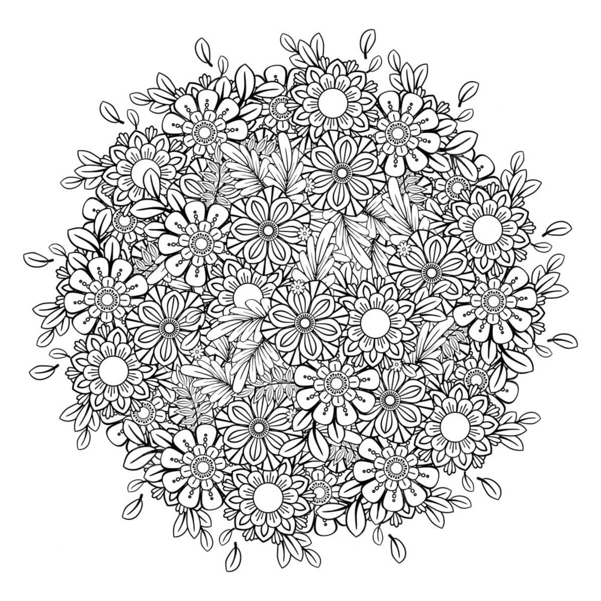 Coloriage Mandala: Fleurs au printemps Mandalas