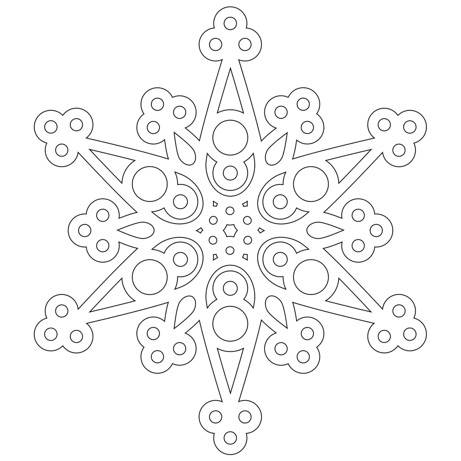 Coloriage Mandala: Flocon de neige moderne en hiver Mandalas