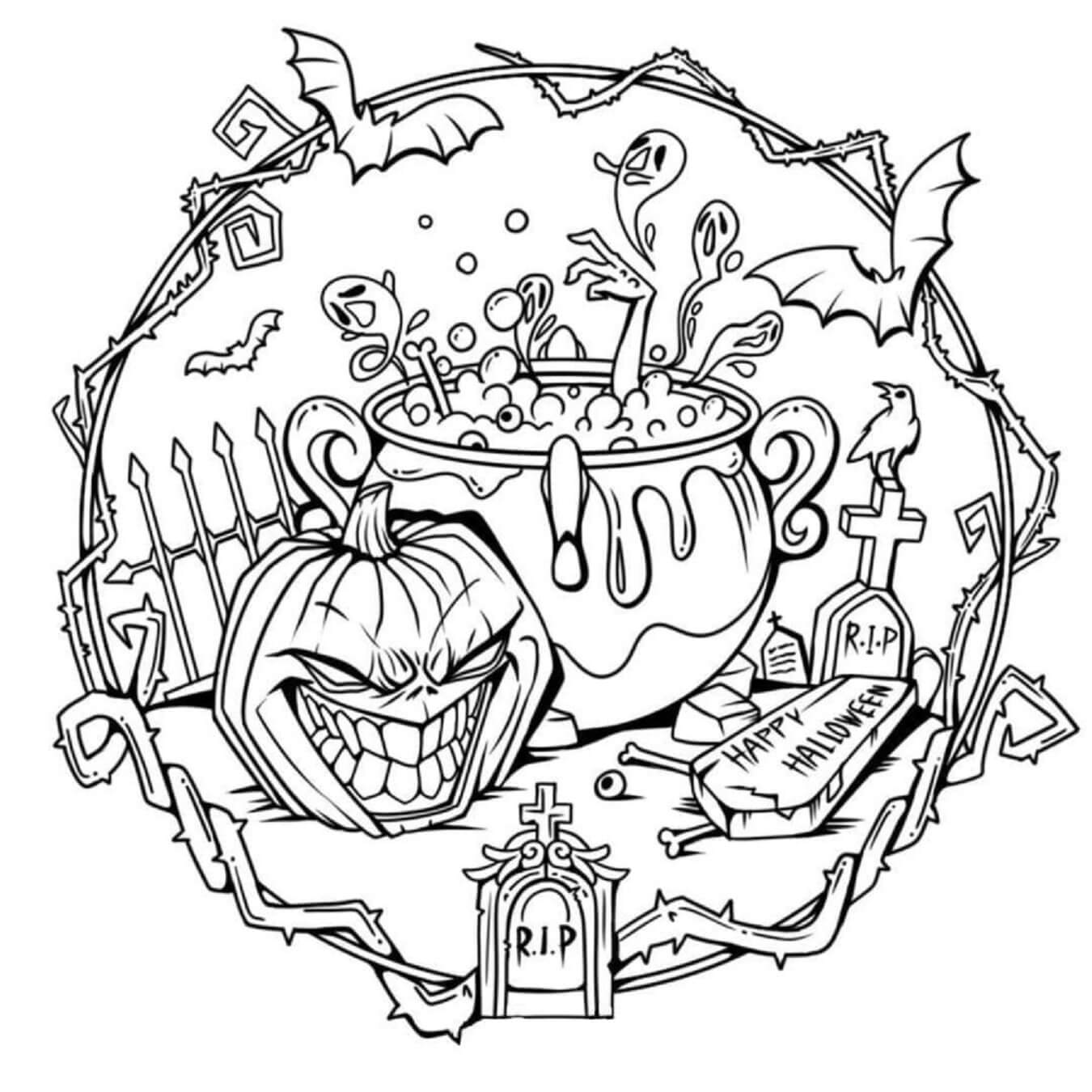 Coloriage Mandala Halloween Mandalas