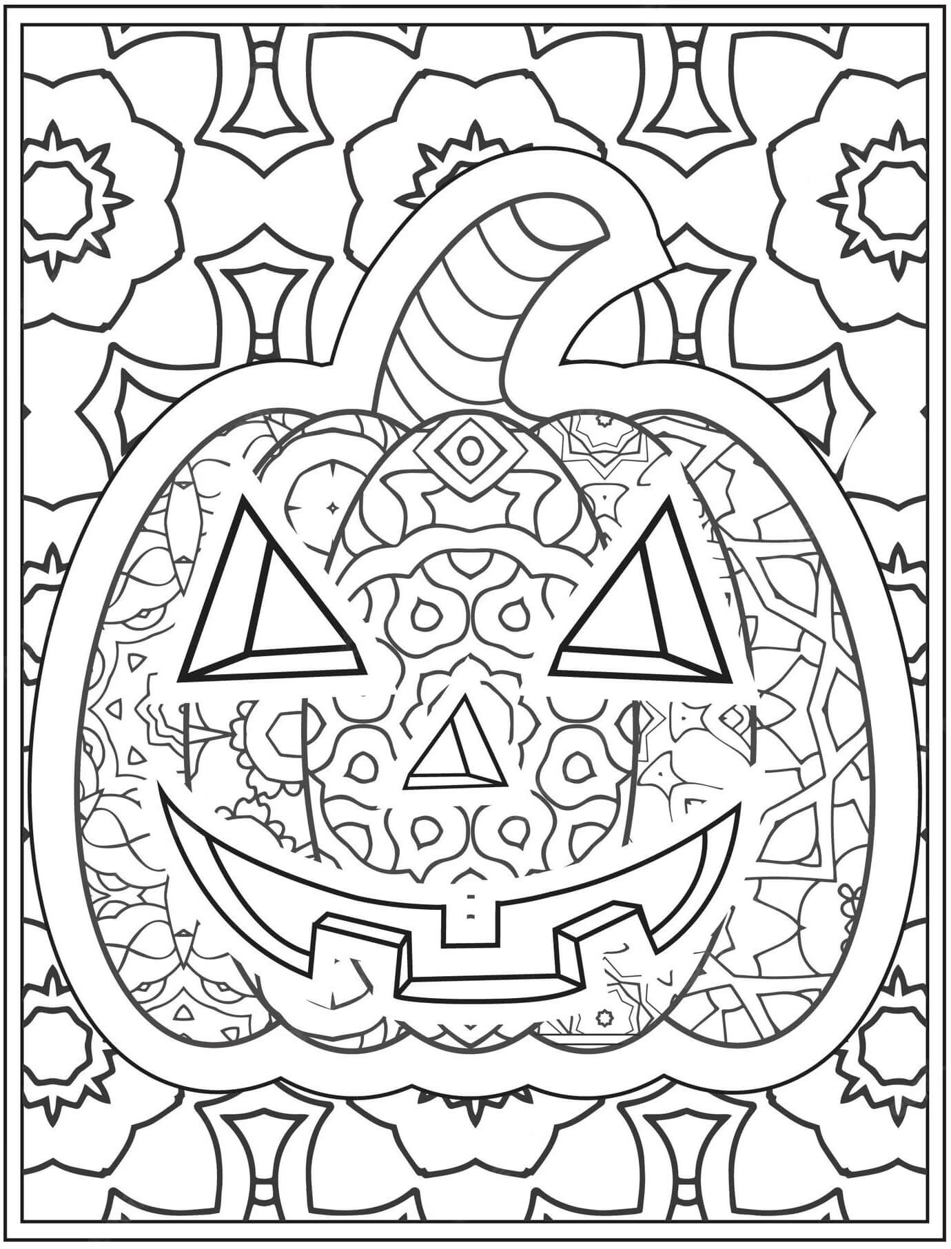 Coloriage Mandala: Halloween Feuille 4 Mandalas