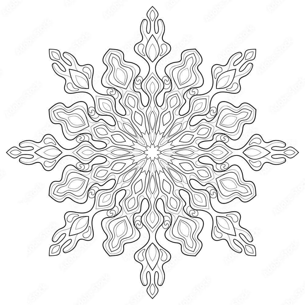 Coloriage Mandala: Hiver Feuille 1 Mandalas