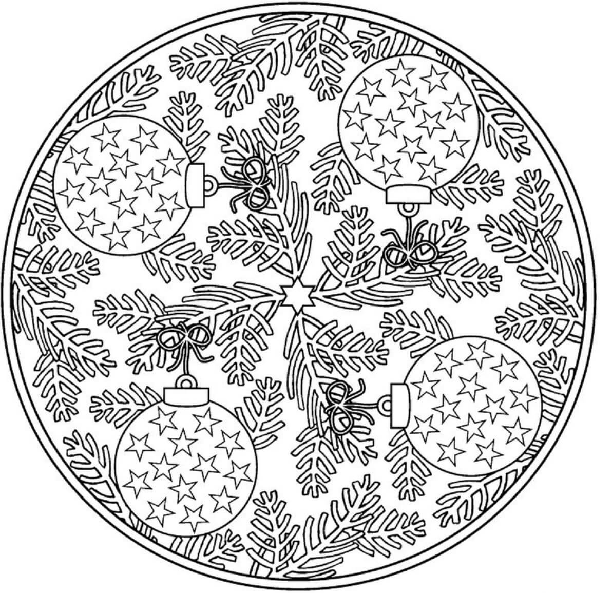 Coloriage Mandala: Hiver Feuille 11 Mandalas