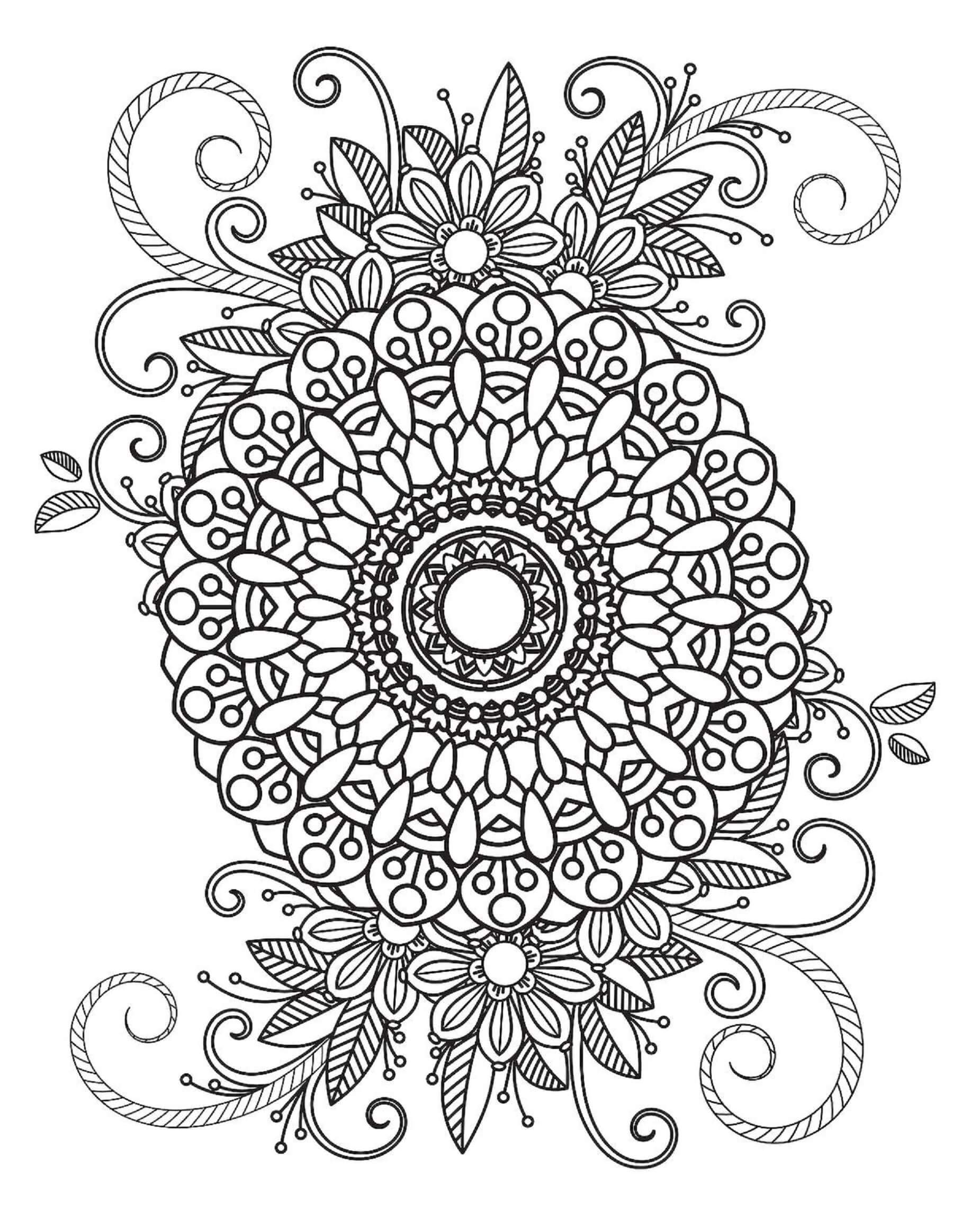 Coloriage Mandala: Hiver Feuille 13 Mandalas