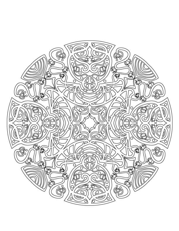 Coloriage Mandala: Hiver Feuille 15 Mandalas