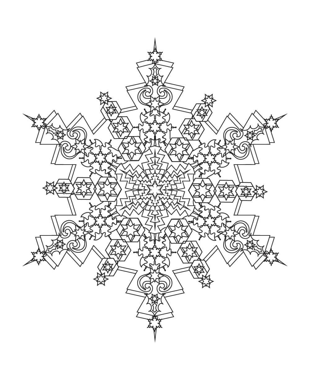Coloriage Mandala: Hiver Feuille 16 Mandalas