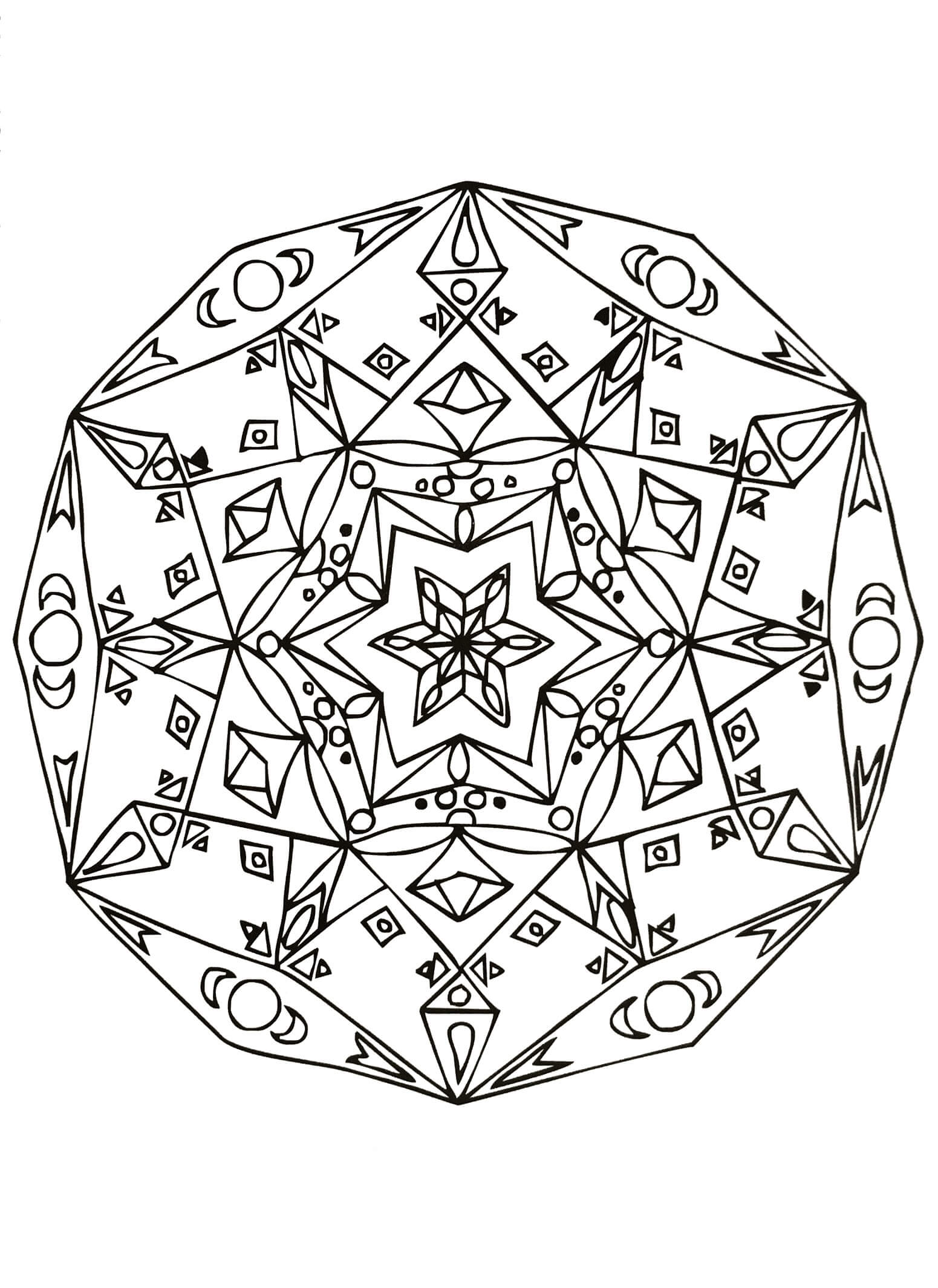 Coloriage Mandala: Hiver Feuille 2 Mandalas