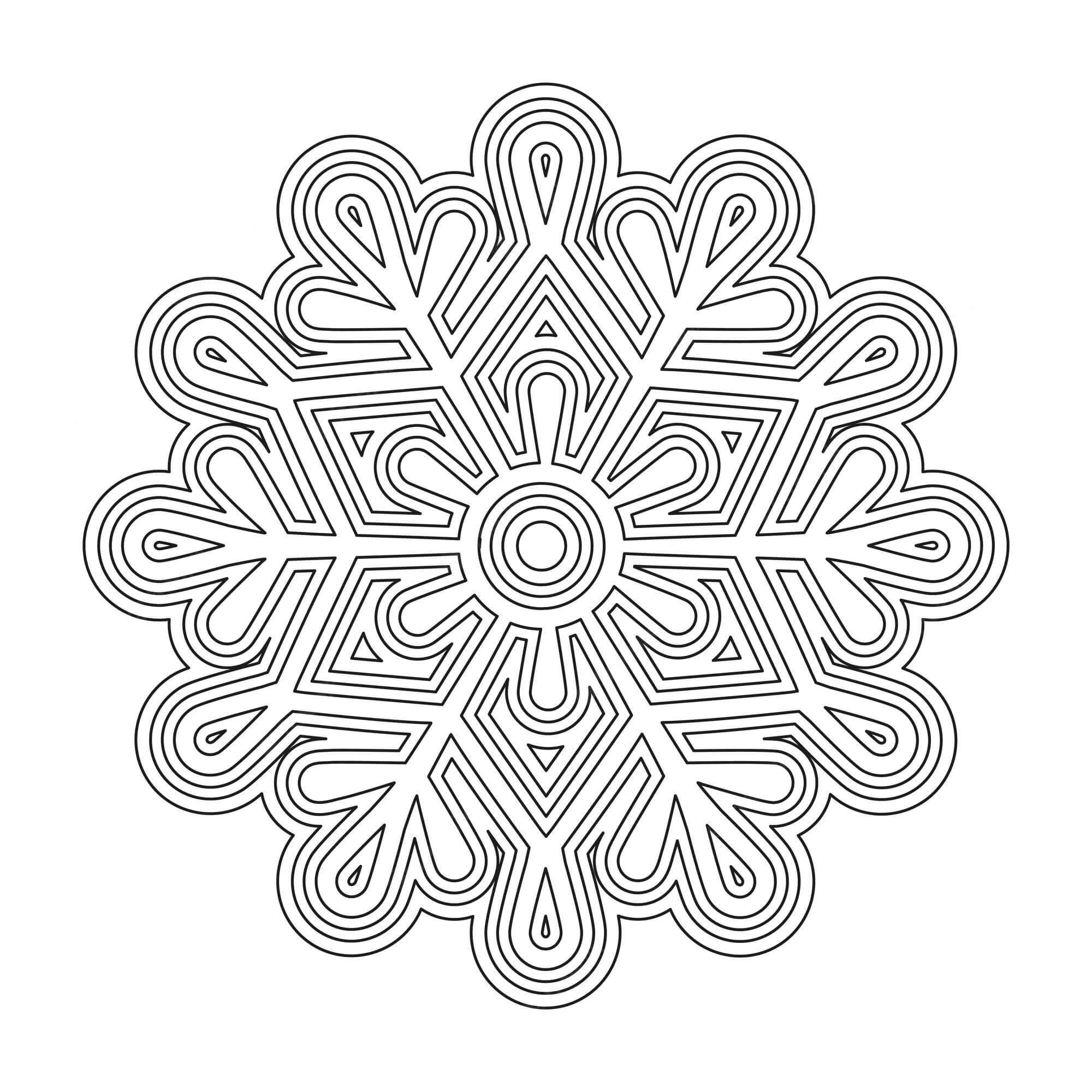 Coloriage Mandala: Hiver Feuille 8 Mandalas