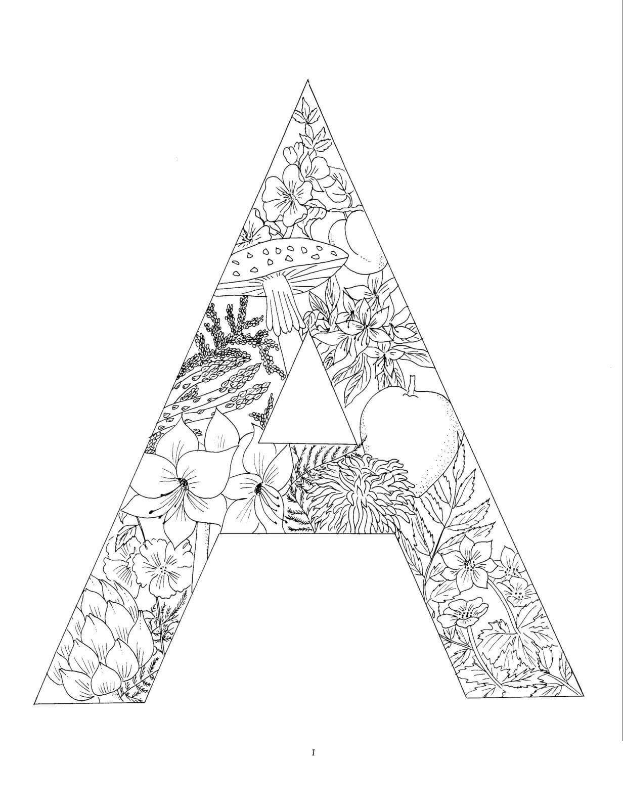 Coloriage Mandala: Lettre A majuscule Mandalas