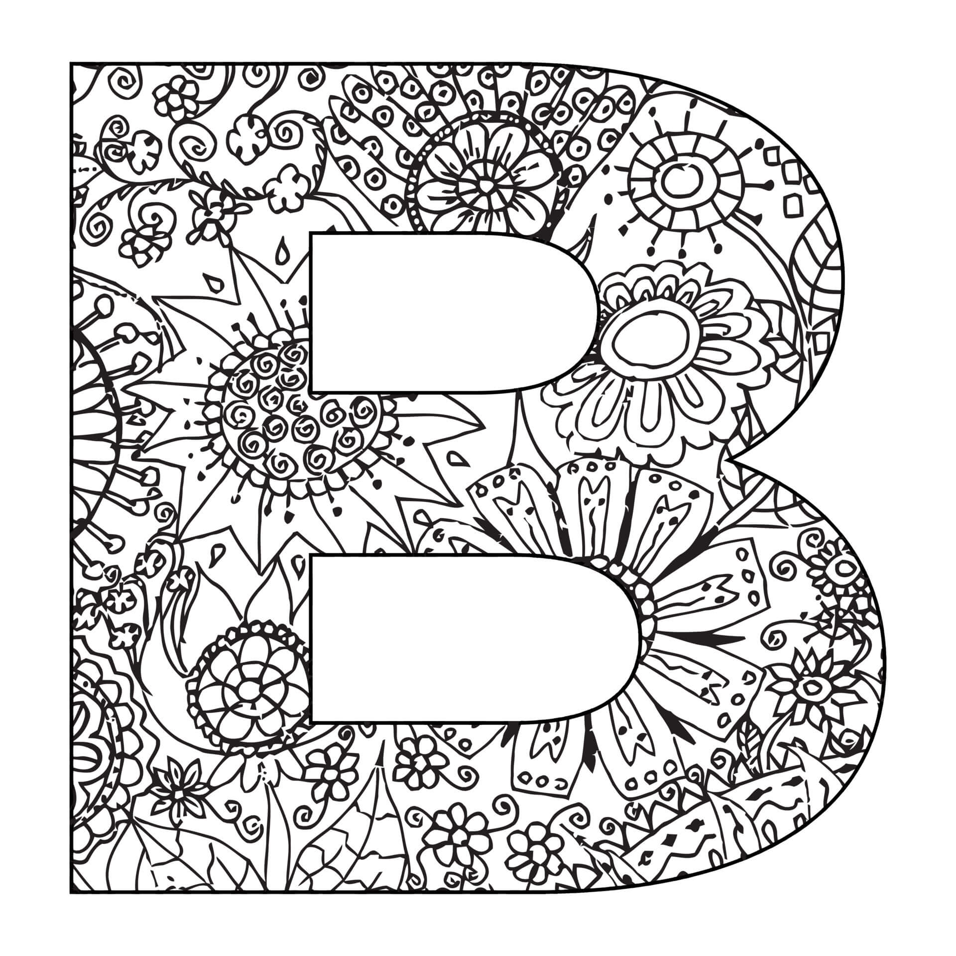 Coloriage Mandala: Lettre B Mandalas