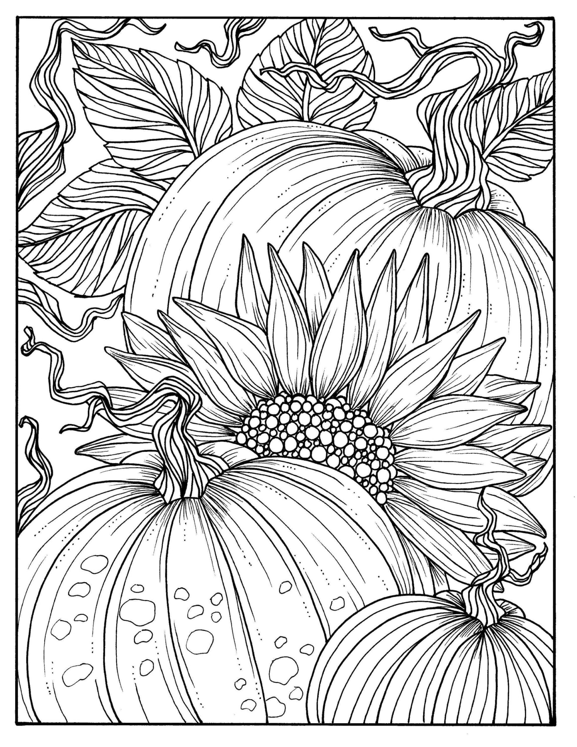 Coloriage Mandala: Légumes frais d'automne Mandalas