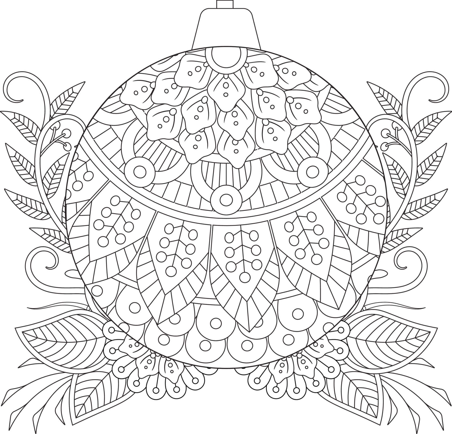 Coloriage Mandala: Magnifique boule de Noël Mandalas
