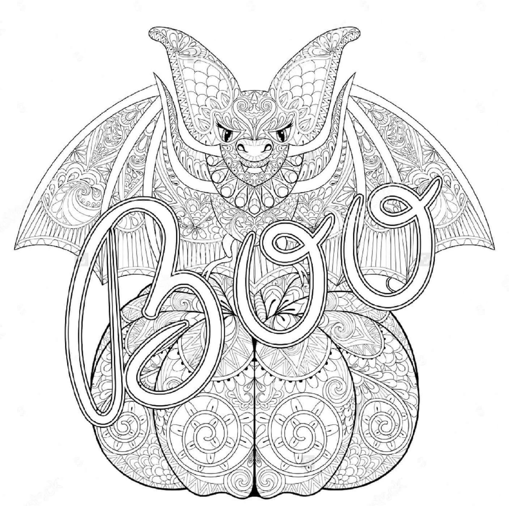 Coloriage Mandala: Monstre d'Halloween Mandalas
