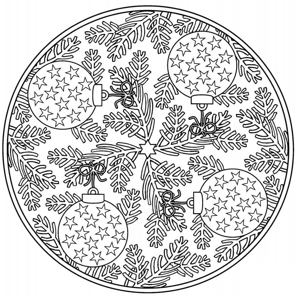 Coloriage Mandala Noël Mandalas