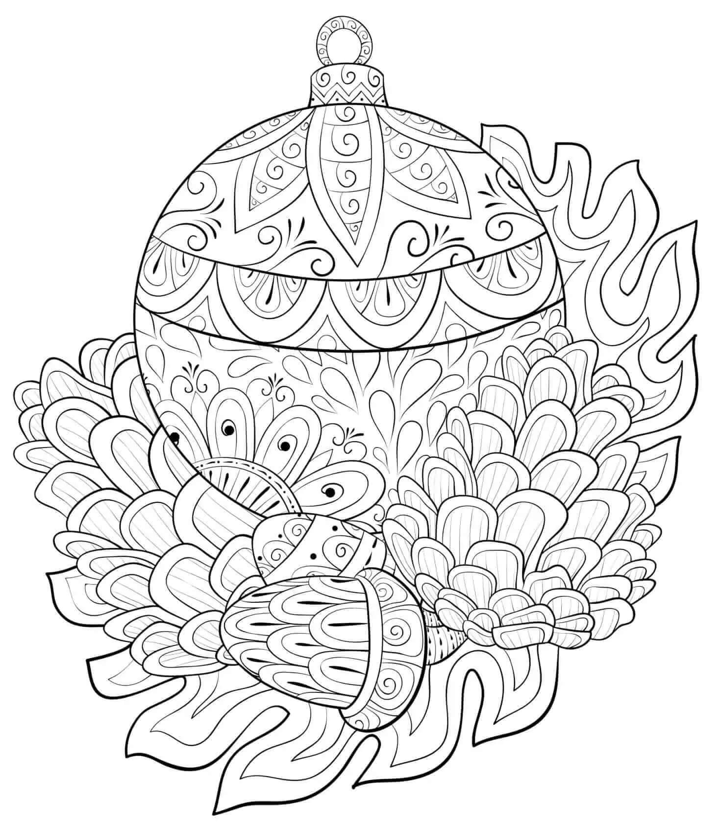 Coloriage Mandala: Noël Feuille 7 Mandalas