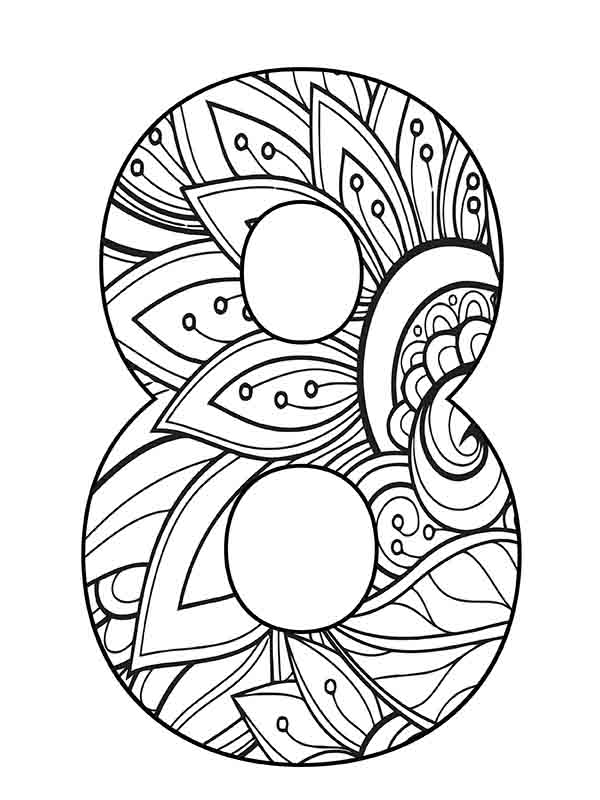 Coloriage Mandala: Numéro huit Mandalas