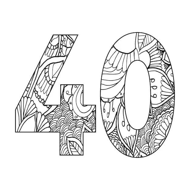 Coloriage Mandala: Numéro Quarante Mandalas