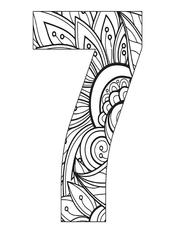 Coloriage Mandala: Numéro sept Mandalas