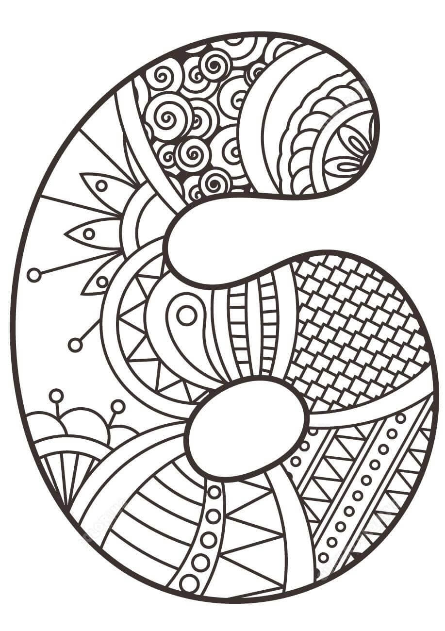 Coloriage Mandala: Numéro six Mandalas