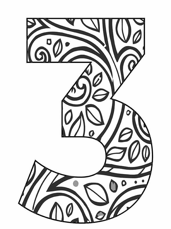 Coloriage Mandala: Numéro trois Mandalas