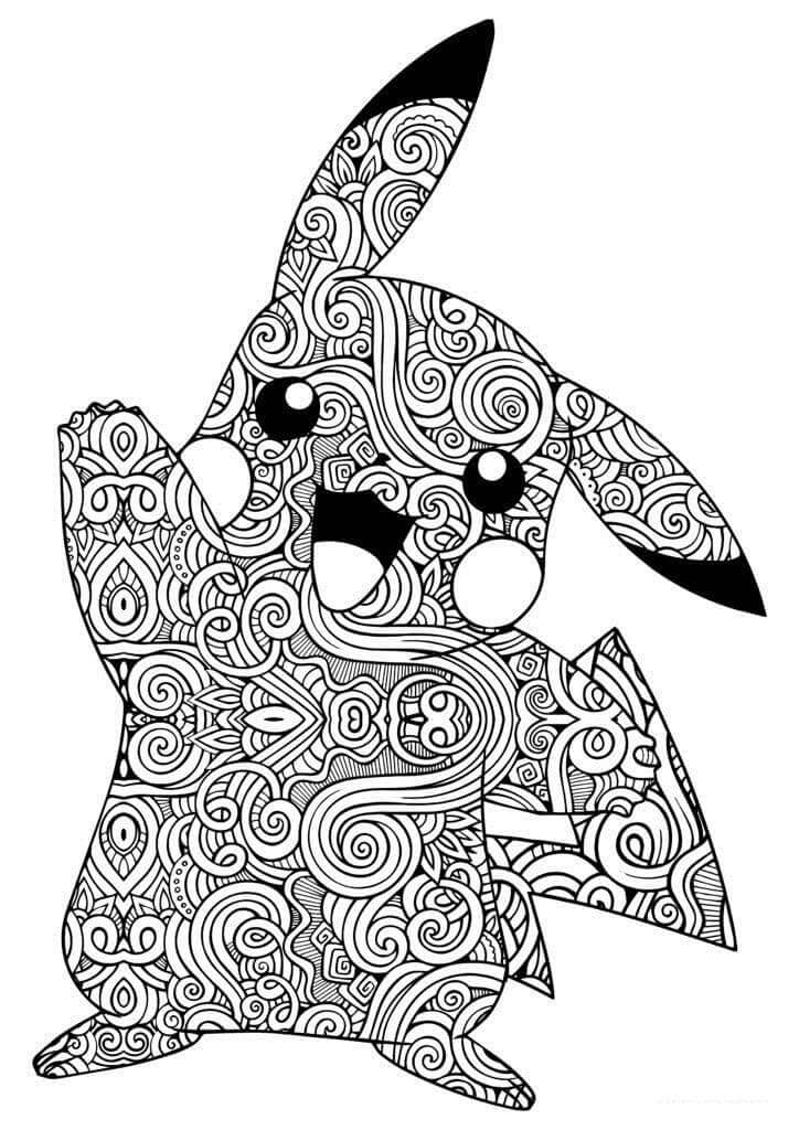 Coloriage Mandala: Pikachu amusant Mandalas