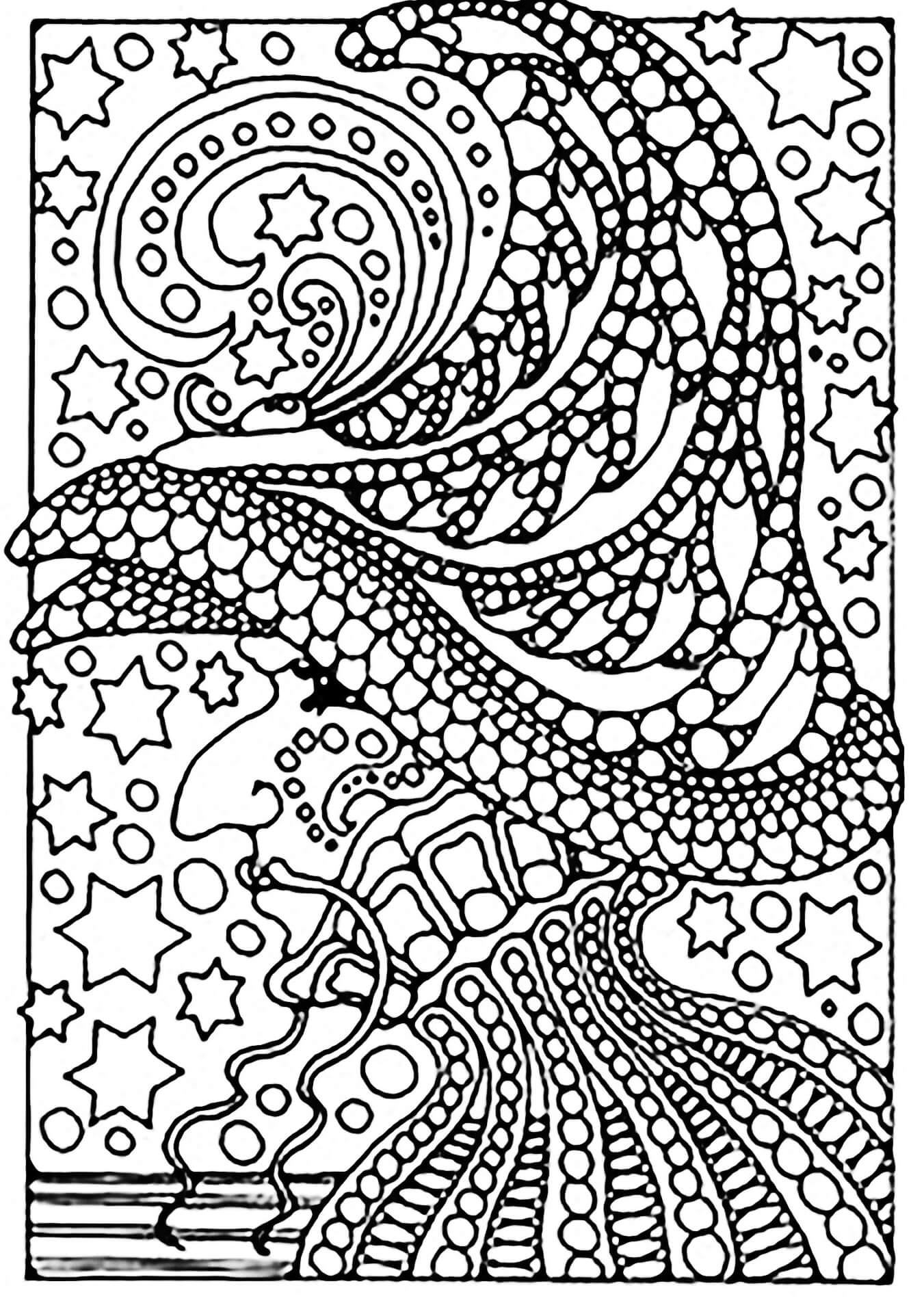 Coloriage Mandala: Sorcière d'Halloween Mandalas