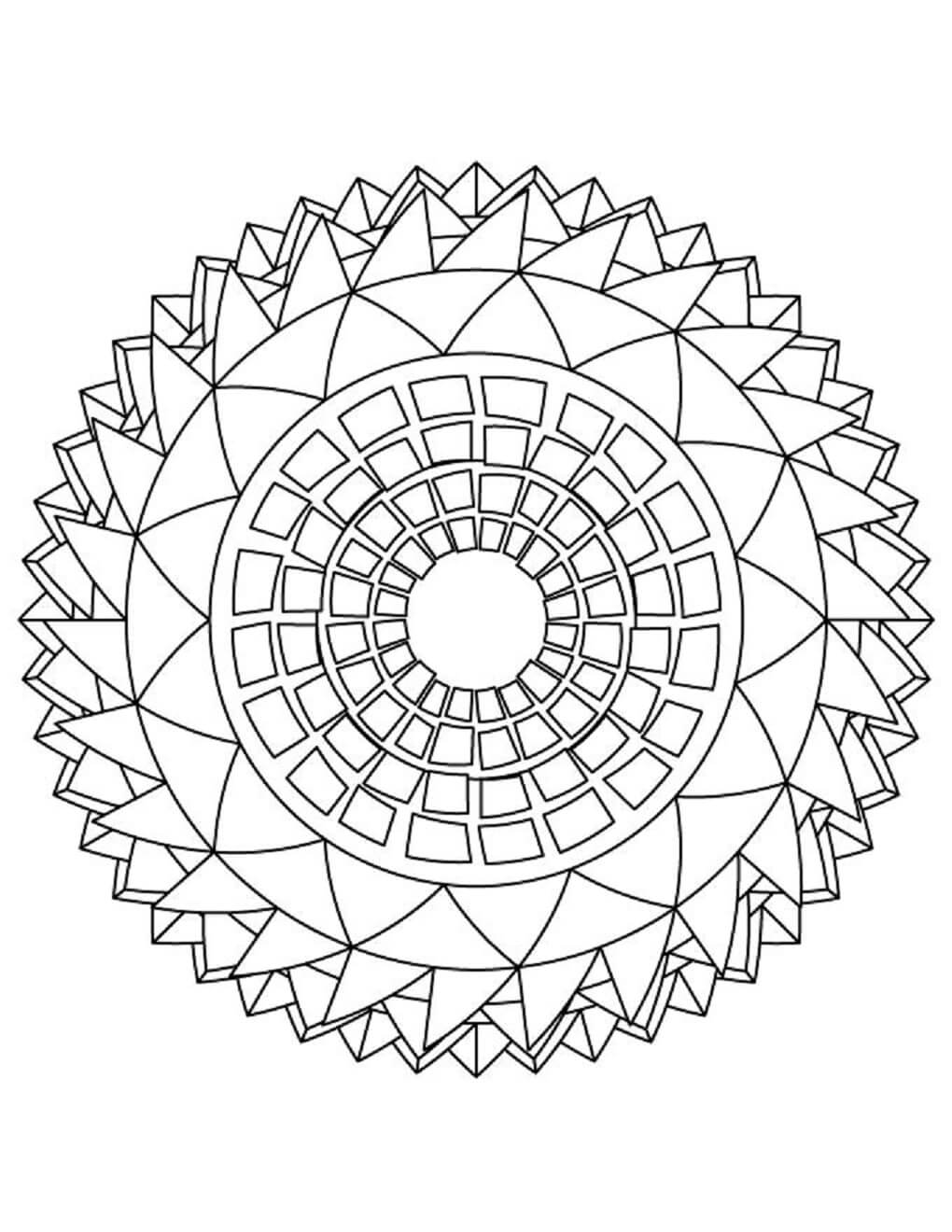 Coloriage Mandala: Été Feuille 1 Mandalas