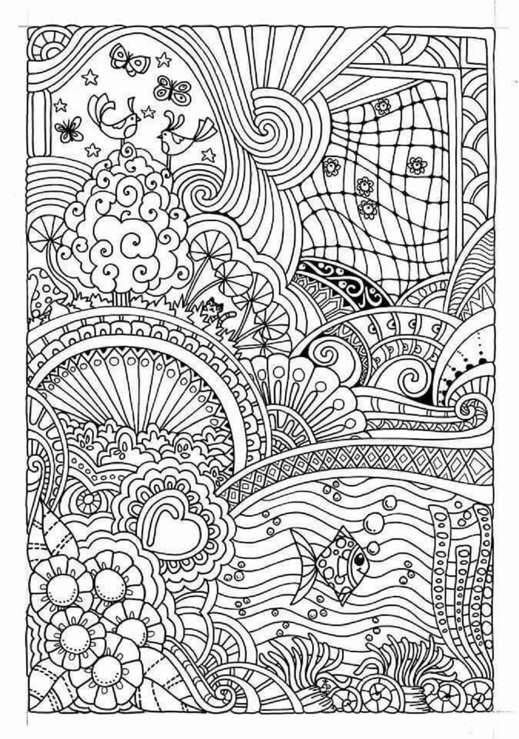 Coloriage Mandala: Été Feuille 3 Mandalas