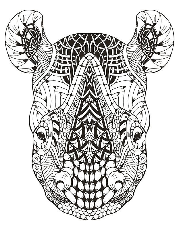 Coloriage Mandala Rhinocéros Mandalas