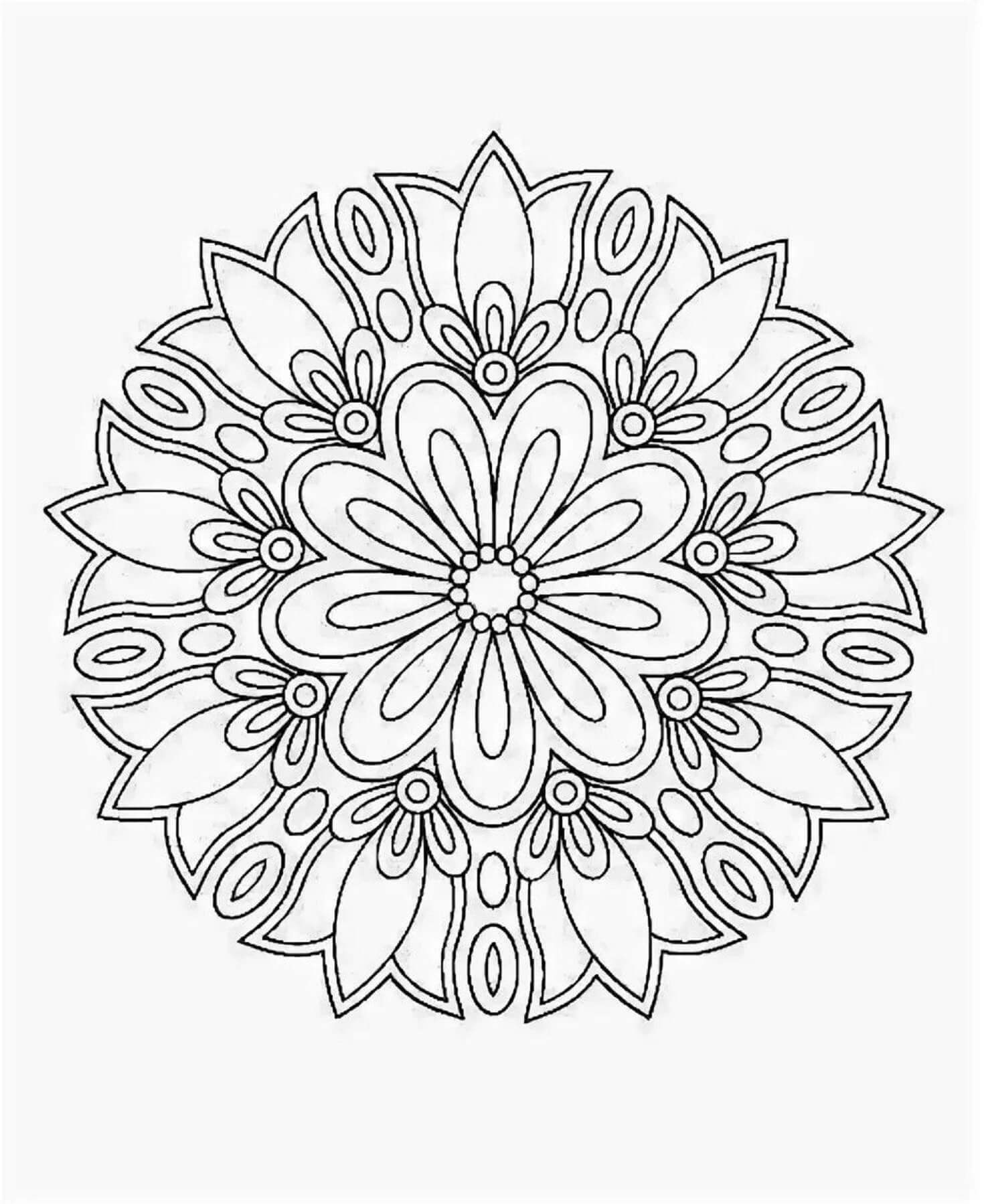 Coloriage Mandala: Tulipe Feuille 1 Mandalas