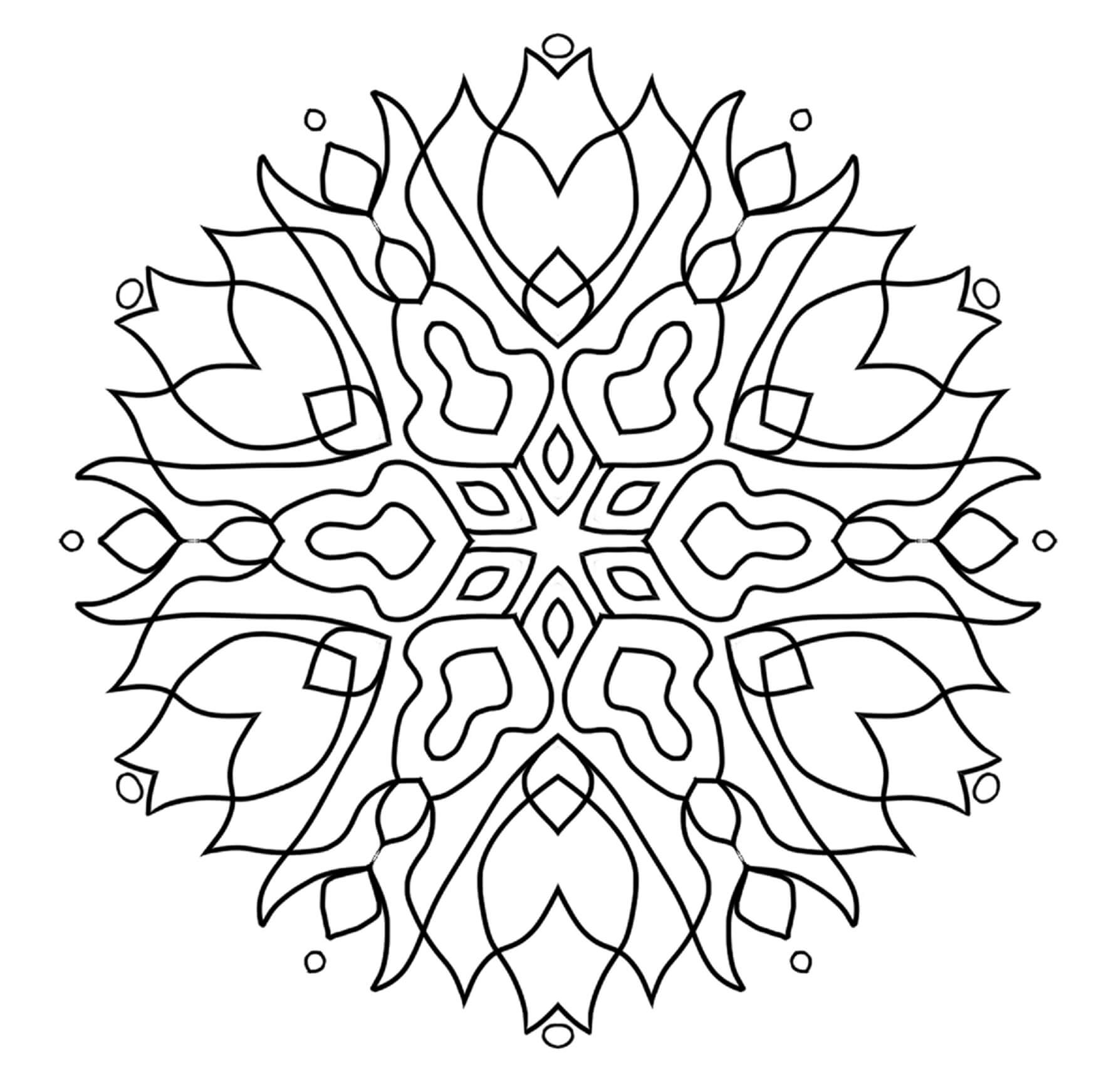 Coloriage Mandala: Tulipe Feuille 2 Mandalas